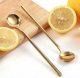 4 PCS 6.7 Inches Coffee Spoons, Stirring Spoons, Tea Spoons Long Handle, Gold Teaspoons, Gold Spoons, Ice Tea Spoons, Long Spoons for Stirring, Gold Espresso Spoons Stainless Steel