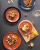 Ceramic Dinner Plates 11 Inch - Large Serving Dishes Set of 4 for Steak, Pasta - Stoneware Dinnerware Sets Scratch Resistant, Brown