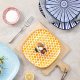 Porcelain Square Dessert Salad Pasta Plates 7.6 inches ceramic plates set of 6 microwave/dishwasher/oven safe, Assorted Colors